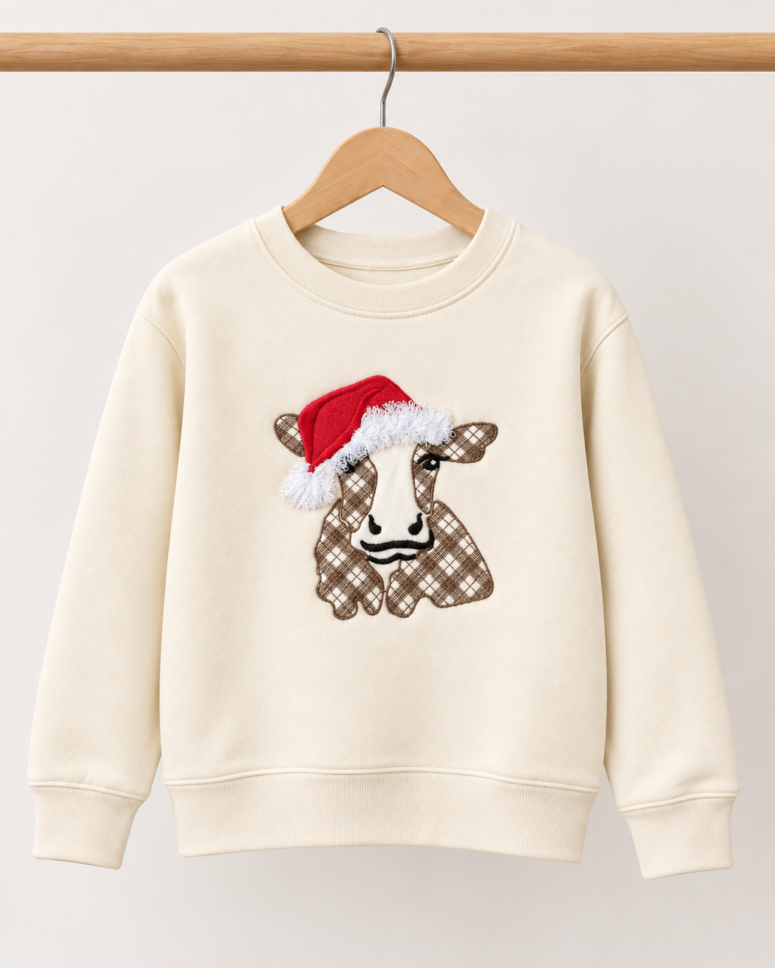 Christmas Cow Fringe Youth Sweatshirt