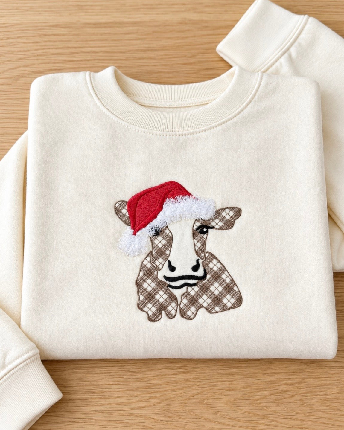Christmas Cow Fringe Sweatshirt