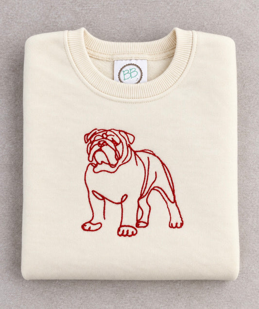 Embroidered Bulldog Toddler Crewneck Sweatshirt