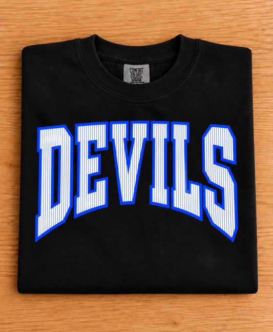 Devils Pinstripe Varsity Long Sleeve Tee