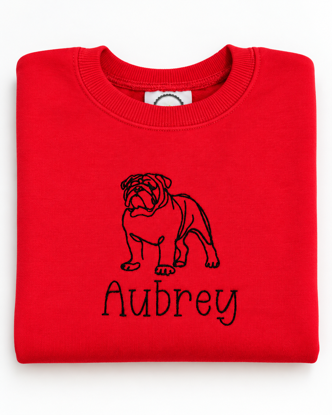 Embroidered Bulldog Baby Bubble Romper Sweatshirt