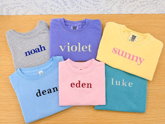 Personalized Youth Embroidered Name Tee