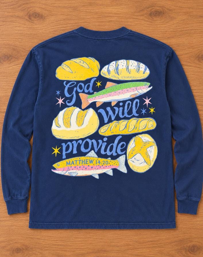 God Will Provide Long Sleeve Shirt in True Navy