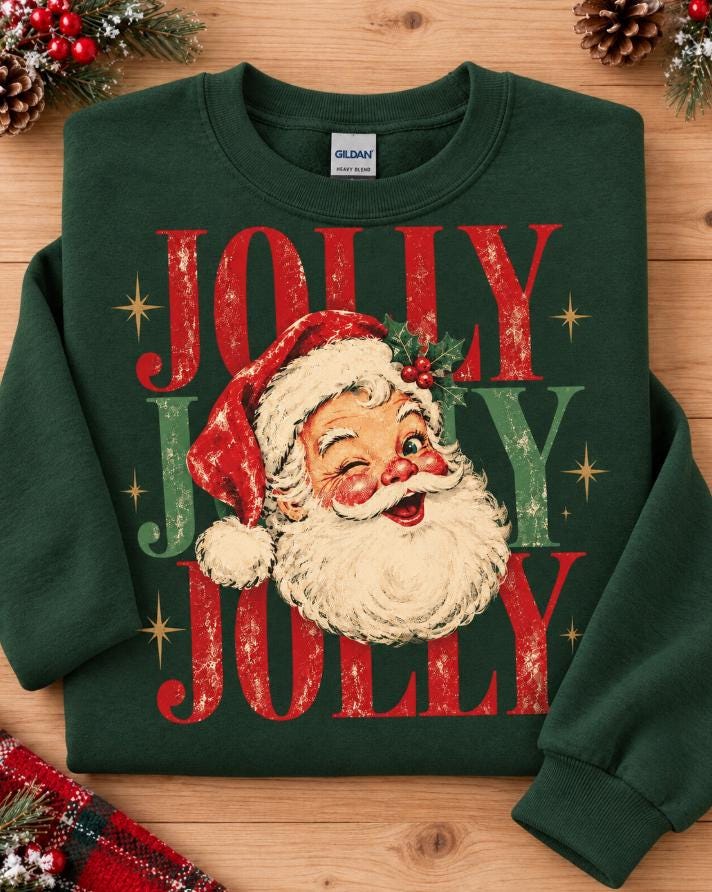 Jolly Santa sweatshirt color options