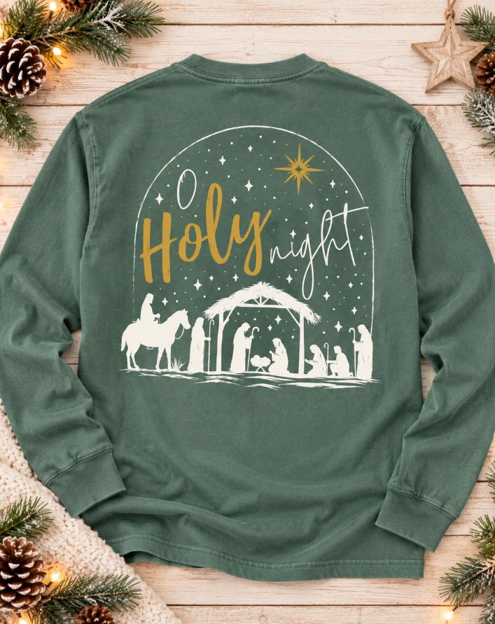 O Holy Night nativity design detail