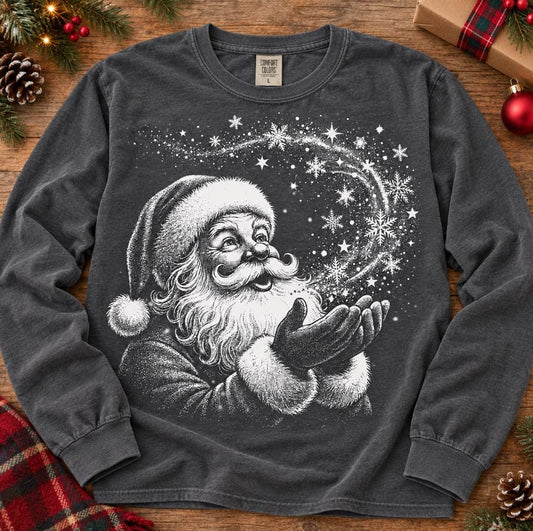 Vintage Santa Comfort Colors long sleeve Christmas tee