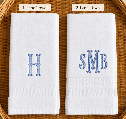 Custom Embroidered Monogram Hand Towel