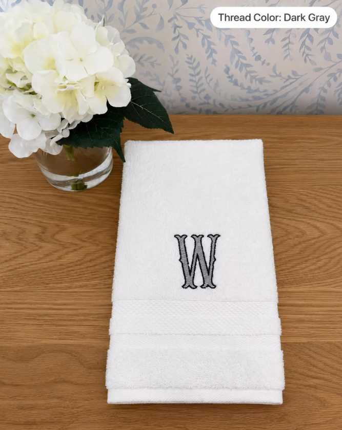 Custom Embroidered Monogram Hand Towel